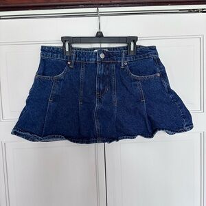 PacSun Blue denim mid/low rise pleated mini skirt size 27